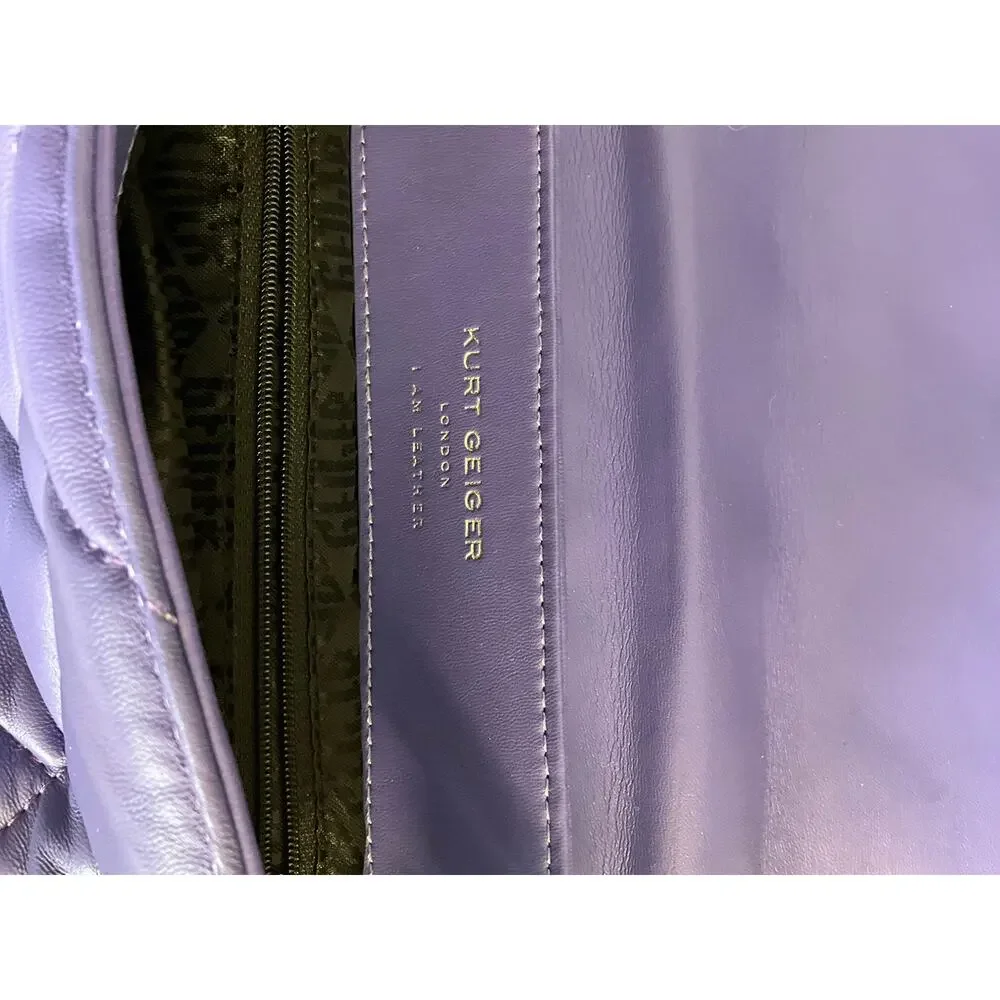 KURT GEIGER LONDON MEDIUM LILAC KENSINGTON SOFT SHOULDER BAG